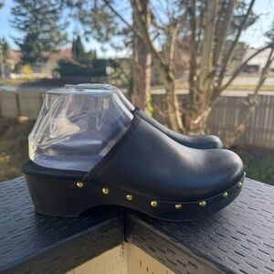 Lands End Canvas 1963 Women’s Black Faux Leather Slip‎ On Loafers Size 8